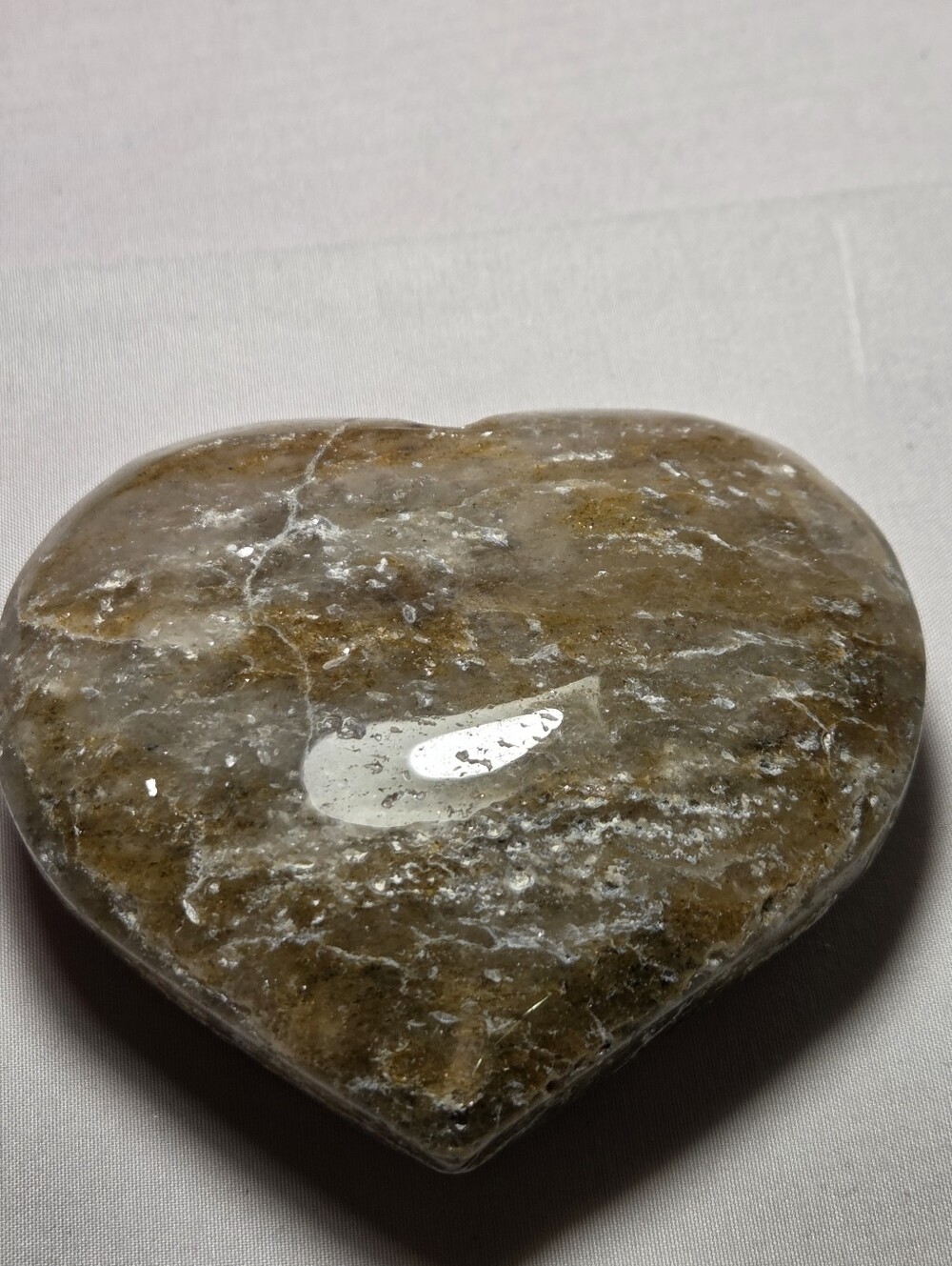Polished Quartzite Heart 304 Grams 3.6" Wide